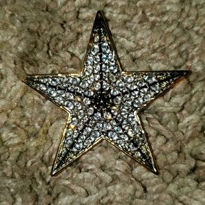 Swarovski Star Brooch Gold Plated